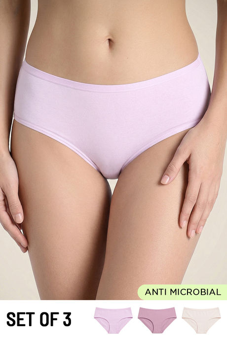 Buy Zivame Low Rise Full Coverage Hipster Panty (Pack of 3) - Multicolor
